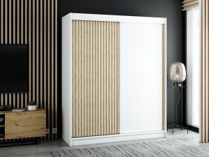 Nowoczesna szafa LAMELO 180 z lamelami. Charakteryzuje ją nowoczesny design i elegancji wygląd.