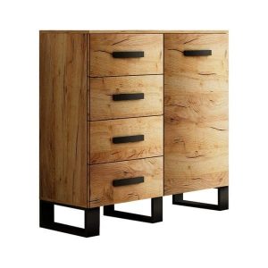 Moderne ladekast en legplanken op hoge poten