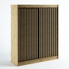 Pojemna szafa LAMELO I 180 w stylu loft z lamelami do sypialni, salonu, albo przedpokoju w kolorze dąb artisan
