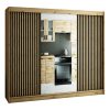 LAMELO II 250 eiken kast met lamellen en spiegel. Deze kledingkast is extreem ruim en functioneel