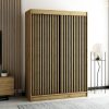 Ruime kledingkast in loftstijl met lamellen, ideaal voor de slaapkamer, woonkamer of hal, uitgevoerd in de kleur artisan eiken.