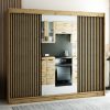 LAMELO II 250 eiken kast met lamellen en spiegel. Deze kledingkast is extreem ruim en functioneel