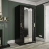 Kast MARMUR T1 100, zwarte kast en zwart marmeren front met spiegel