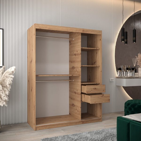 Wnętrze szafy 150, dąb artisan, z szufladami