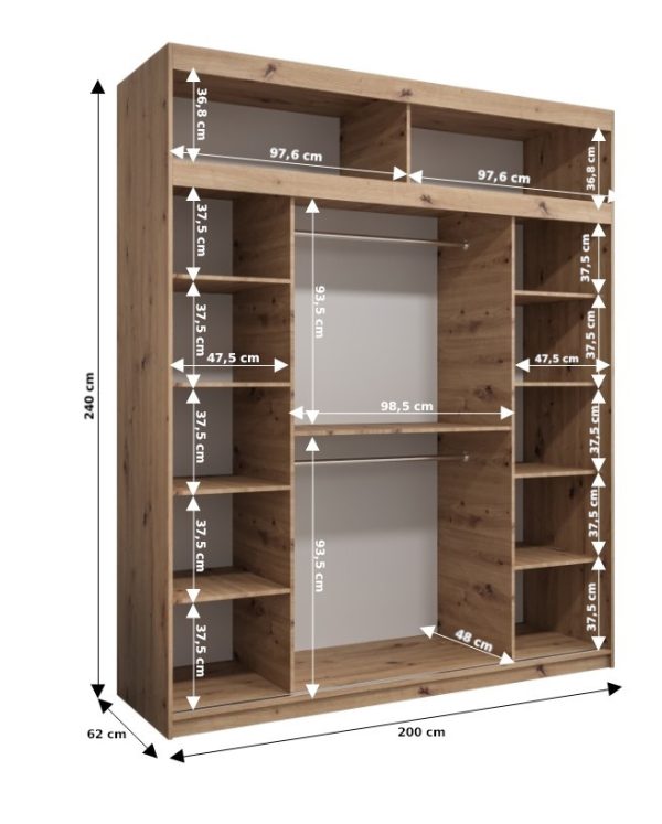 Kledingkast 200 Afmetingen
