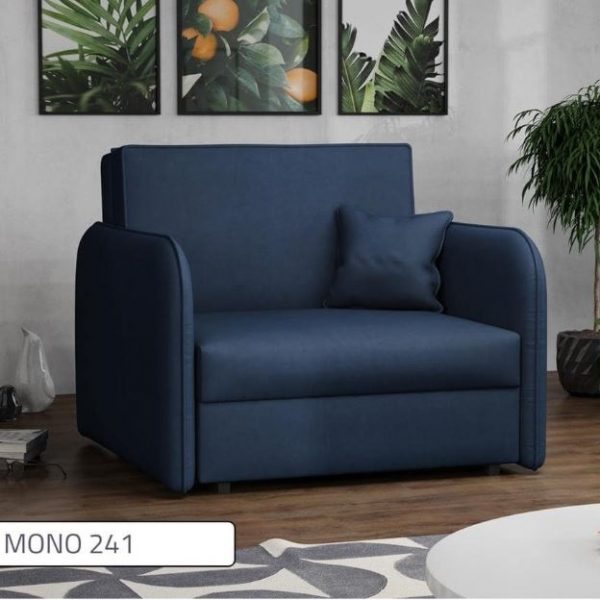 Fotel Lisa I Loft z funkcją spania i skrzynią na pościel w kolorze granatowym