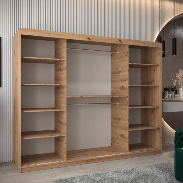 Wnętrze szafy 250, dąb artisan, bez szuflad