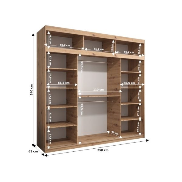 Kledinkast 250 met bovenkast