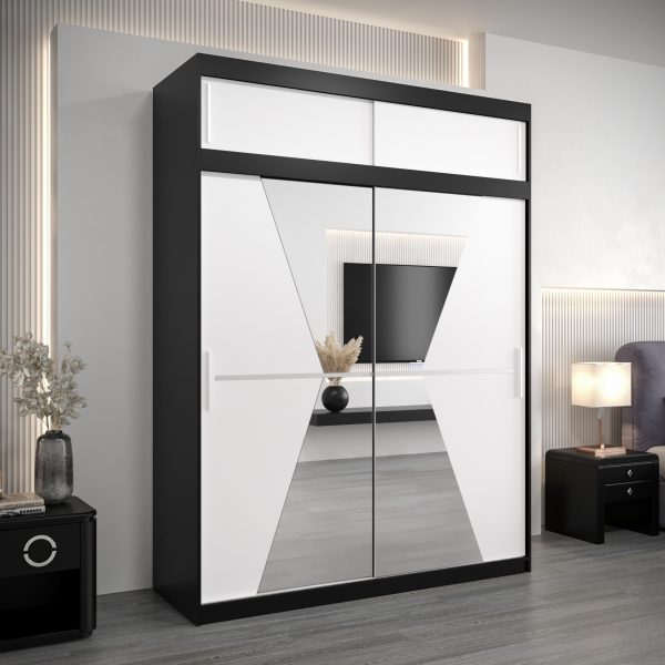 Bovenkast MAROKO 180 Zwart mat + wit mat