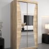 Szafa MONACO 100 cm, korpus w kolorze dąb sonoma fronty dąb sonoma z lustrem