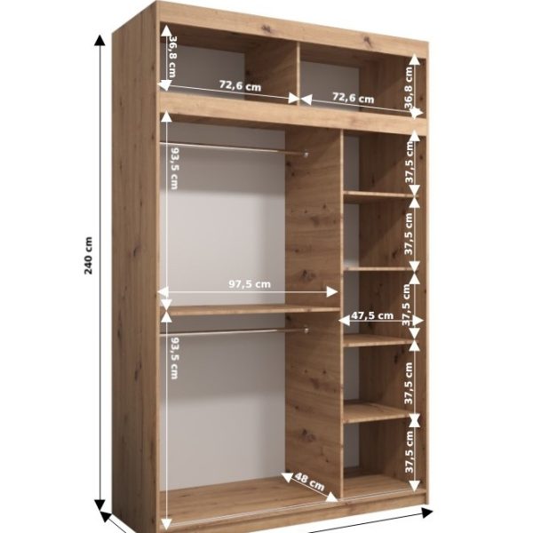 Kledingkast Afmetingen 150 met bovenkast
