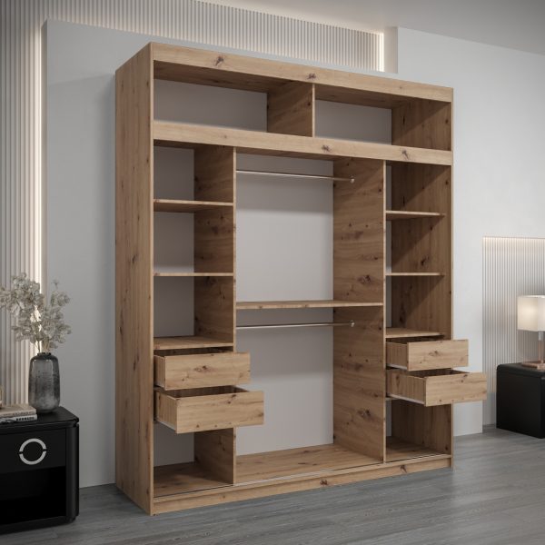 Kledingkast met bovenkast Het interieur van de kledingkast