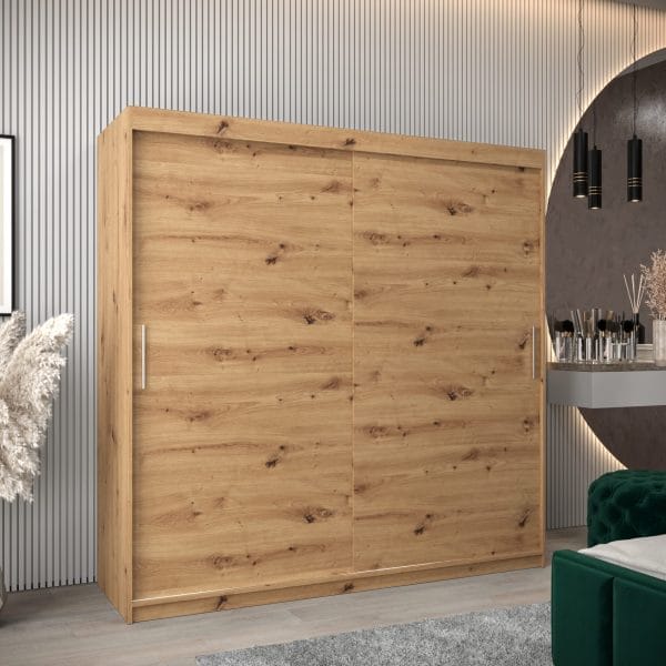 Szafa TOKIO 200, korpus w kolorze dąb artisan, fronty dąb artisan