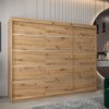 Szafa VITTORIA 1 250, korpus w kolorze dąb artisan, fronty dąb artisan ze srebną listwą