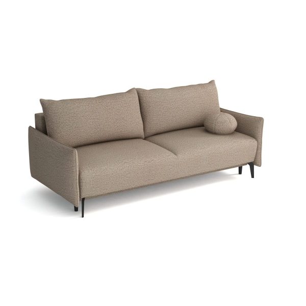rozkładana sofa Demi beżowa z pojemnikiem na pościel
