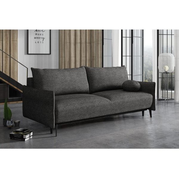 rozkładana sofa Demi czarna z pojemnikiem na pościel