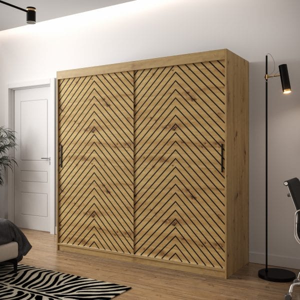 Szafa LIA 1 200 korpus dąb artisan, fronty jodełka dąb artisan