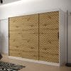 Szafa LIA 1 250 korpus biały, fronty jodełka dąb artisan