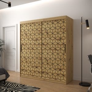 Szafa TONNY 1 180 korpus dąb artisan, fronty w kolorze plaster miodu dąb artisan