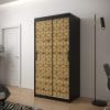 Szafa TONNY 1 100 korpus czarny, fronty w kolorze plaster miodu dąb artisan