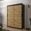 Szafa TONNY 1 150 korpus czarny, fronty w kolorze plaster miodu dąb artisan