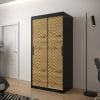 Szafa LIA 1 100 korpus czarny, fronty jodełka dąb artisan