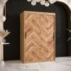 Szafa PARKIET 1 120 Korpus w kolorze dąb artisan , front z nadrukiem parkiet