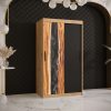 Szafa Żywica 100 Korpus w kolorze dąb artisan , fronty wzór zywica druga połowa czarna