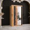 Szafa Żywica 2 100 Korpus w kolorze dąb artisan , fronty wzór zywica i lustro