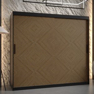 Szafa SONRE 1 200 korpus czarny fronty z orginalnym wzorem