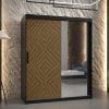 Szafa SONRE 2 150 korpus czarny fronty z orginalnym wzorem i lustrem