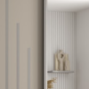 verticale zilverstrip + spiegel