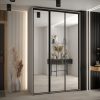 Szafa DAKOTA 2 160 szerokość 45cm korpus kaszmir front lustro i czarna listwa