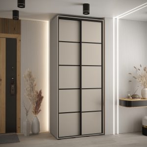 Szafa DAKOTA 4 120 45cm kolor kaszmir listwa czarna