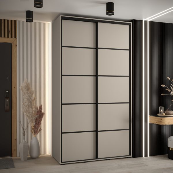Szafa DAKOTA 4 140 45cm kolor kaszmir listwa czarna