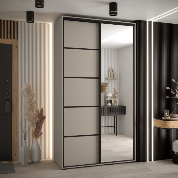 Szafa DAKOTA 5 140 45cm kolor kaszmir listwa czarna