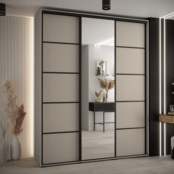 Szafa DAKOTA 5 190 45cm kolor kaszmir listwa czarna