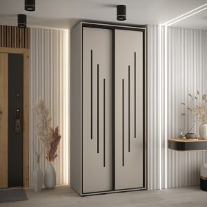 Szafa DAKOTA 8 110 45 cm kolor kaszmir z czarną listwa