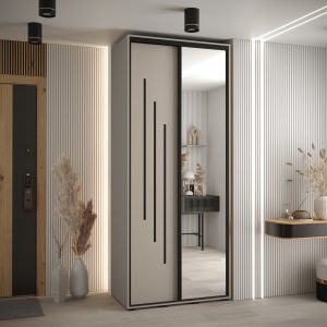 Szafa Dakota 9 120 45 cm korpus kaszmir fronty listwa czarna