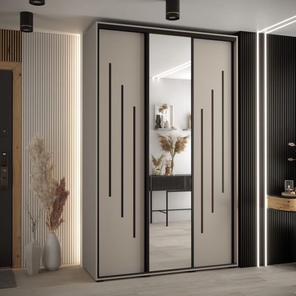 Szafa Dakota 9 160 45 cm korpus kaszmir fronty listwa czarna