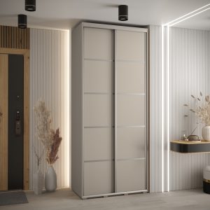 Szafa DAKOTA 4 100 45cm kolor kaszmirlistwa srebrna
