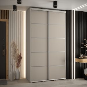 Szafa DAKOTA 4 130 45cm kolor kaszmir listwa srebrna