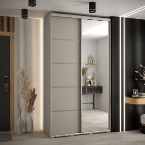 Szafa DAKOTA 5 140 45cm kolor kaszmir listwa srebrna