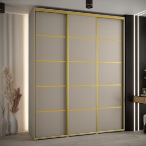 Szafa DAKOTA 4 190 45cm kolor kaszmir listwa złota