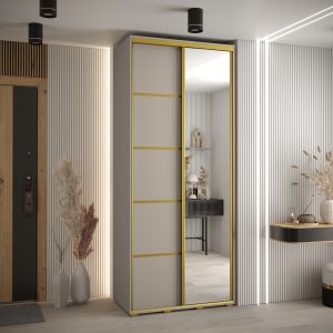 Szafa DAKOTA 5 110 45cm kolor kaszmir listwa złota