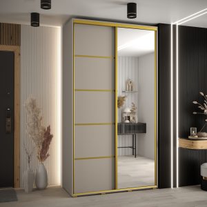 Szafa DAKOTA 5 130 45cm kolor kaszmir listwa złota