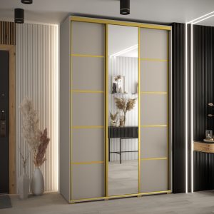 Szafa DAKOTA 5 160 45cm kolor kaszmir listwa złota