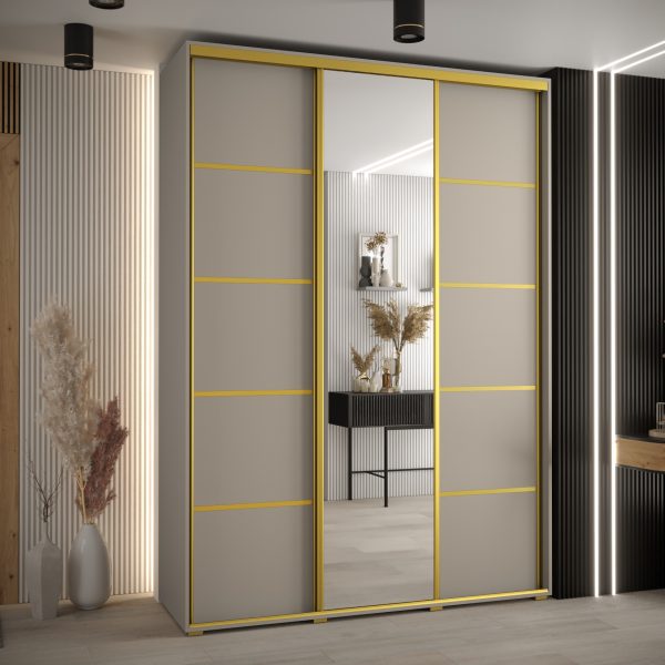 Szafa DAKOTA 5 180 45cm kolor kaszmir listwa złota