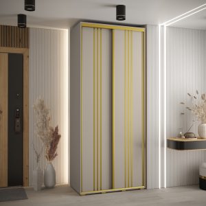 Szafa DAKOTA 6 120 45cm kolor kaszmir ze złotą listwa
