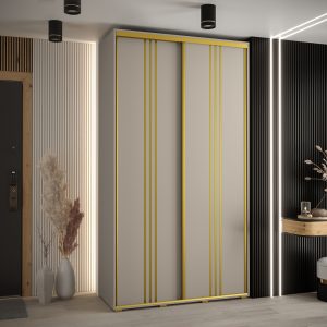 Szafa DAKOTA 6 140 45cm kolor kaszmir ze złotą listwa